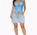 Biker denim short