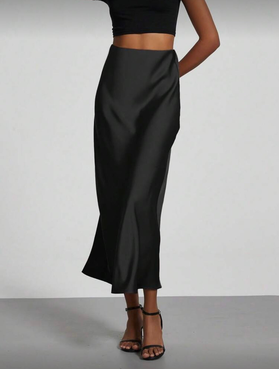 Black Satin Skirt