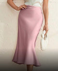 Satin pink skirt
